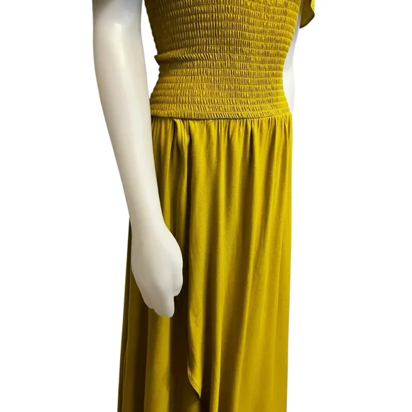 Young Fabulous & Broke Freida Off-the-shoulder Maxi Dress, M, Chartreuse Yellow - Picture 12 of 16